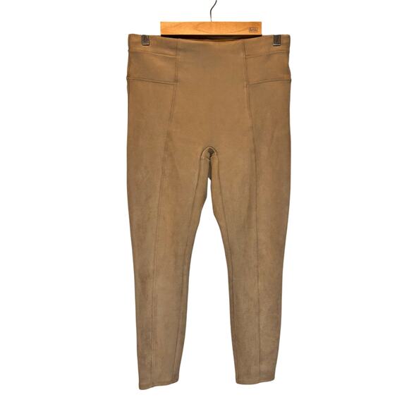 SPANX Pants - Spanx Tan Faux Suede Pull-On Legging - size Medium